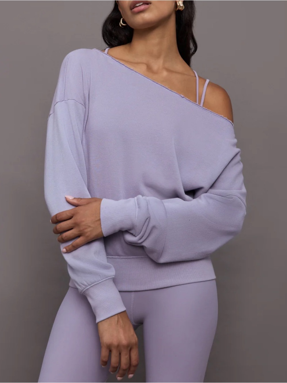 Carbon38 Off Shoulder Sweatshirt in French Terry